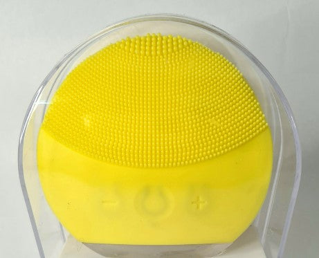 Facial Cleansing Brush Sonic Vibration Facial Brush Massaging - Yellow_0